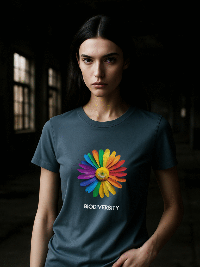 Camiseta imagen flor y biodiversidad