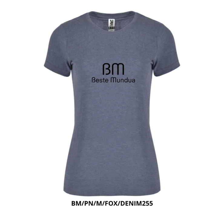 Camiseta para mujer - "Beste mundua" Logo con letras negras en el centro
