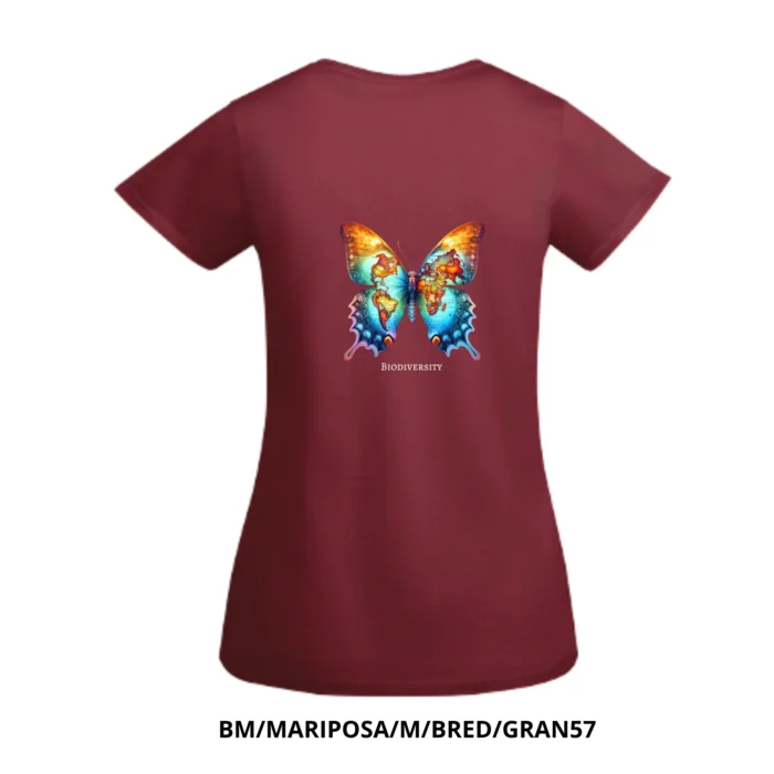 Camiseta para mujer "BIODIVERSITY" con mariposa