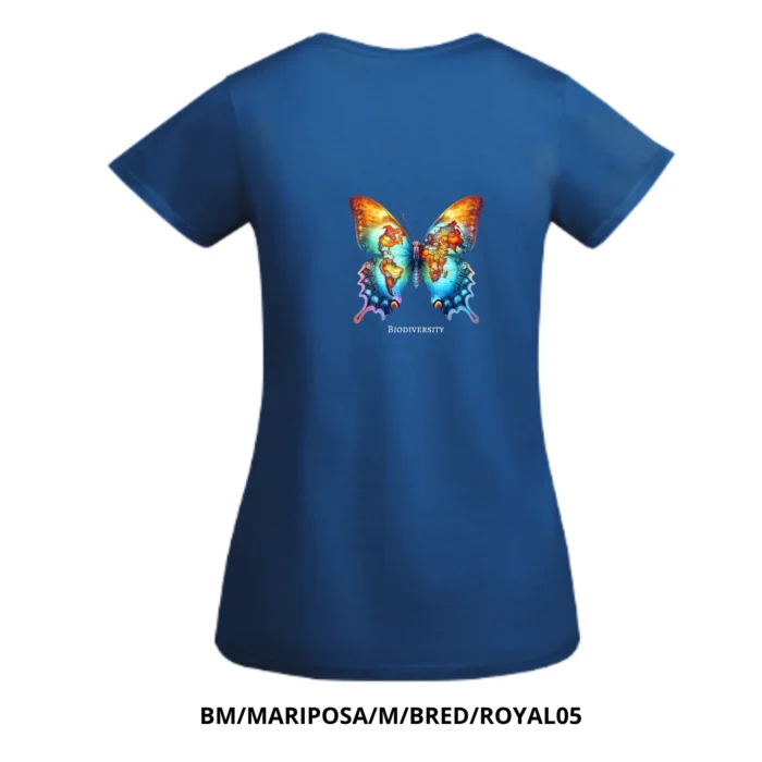 Camiseta para mujer "BIODIVERSITY" con mariposa - Imagen 2