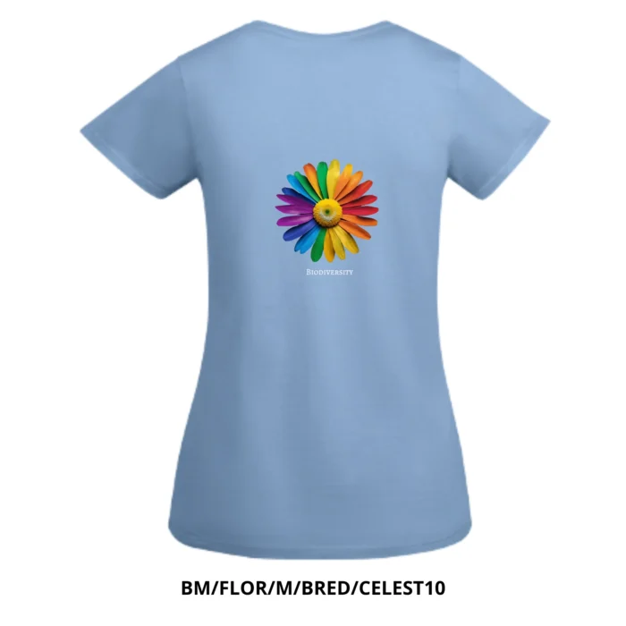 Camiseta para mujer "BIODIVERSITY" con flor - Imagen 4