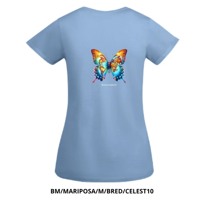 Camiseta para mujer "BIODIVERSITY" con mariposa - Imagen 3