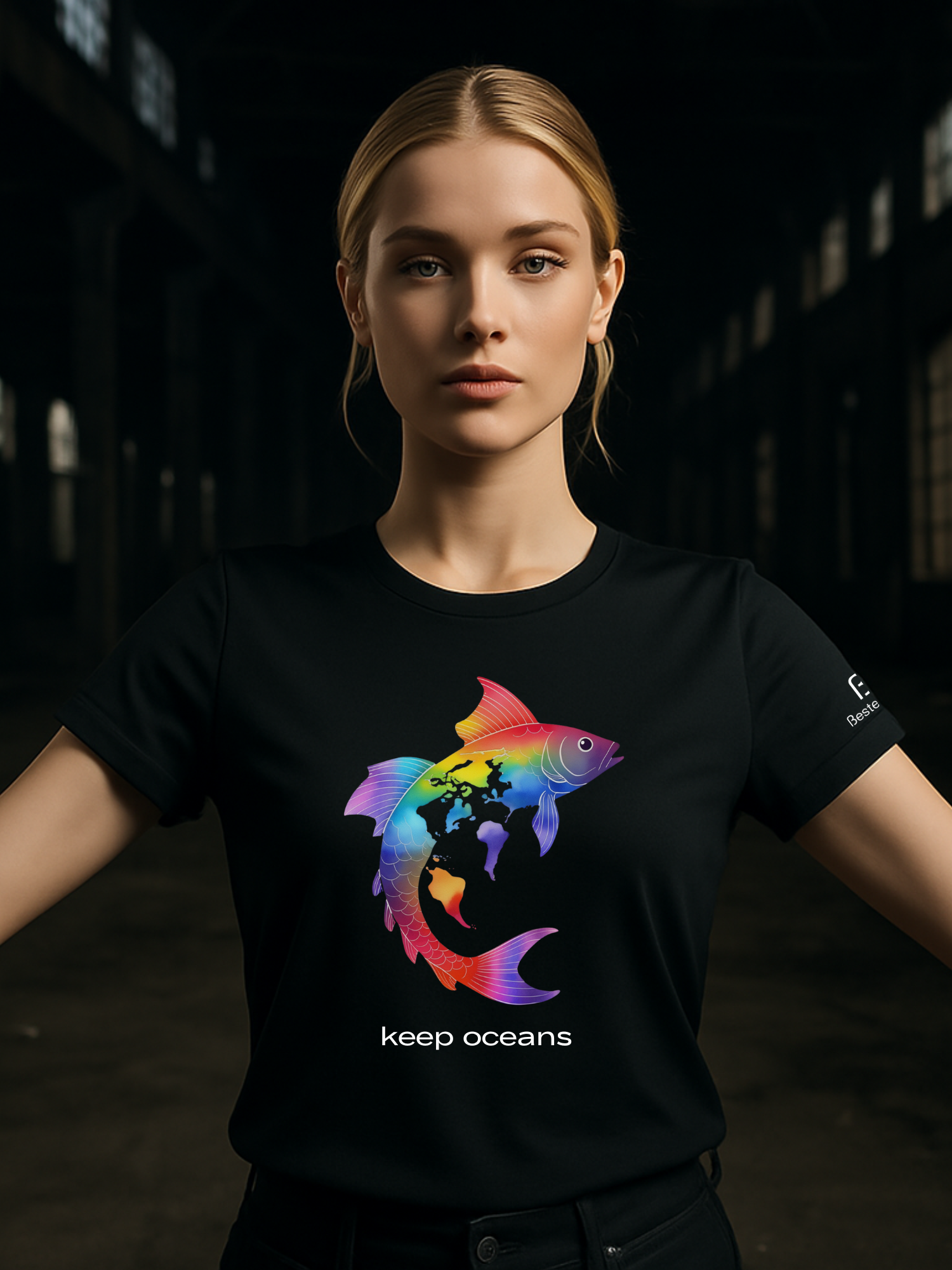 6 Niña con camiseta manga corta ilustracion reciclaje