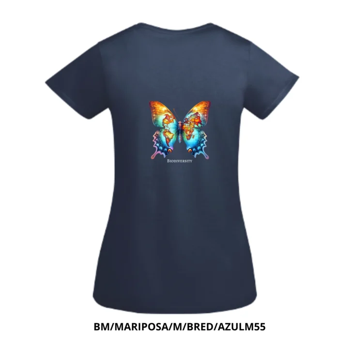 Camiseta para mujer "BIODIVERSITY" con mariposa - Imagen 4