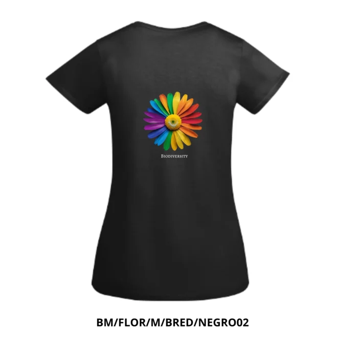 Camiseta para mujer "BIODIVERSITY" con flor - Imagen 6