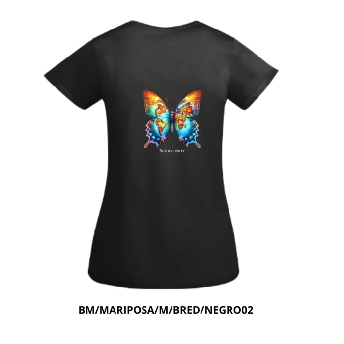 Camiseta para mujer "BIODIVERSITY" con mariposa - Imagen 6