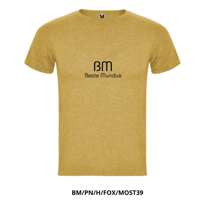 Camiseta para hombre - "Beste mundua" Logo con letras negras en el centro