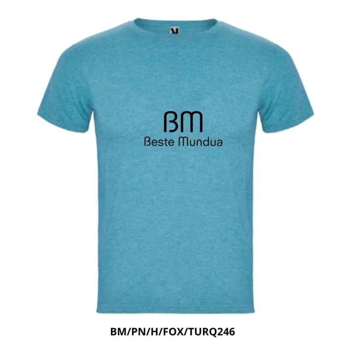 Camiseta para hombre - "Beste mundua" Logo con letras negras en el centro - Imagen 2